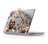 FONREST Coque souple et transparente pour MacBook-Pro-14" M4/M3/M2/M1 Pro Max, motif de dessin animé ultra fin à clipser flexible TPU + PC coque de protection antichoc A3112 A3185 A3401 A2918 A2992