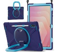 FONREST Crossbody Étui robuste pour Samsung-Galaxy-Tab-S11-Ultra 14,6" 2025 SM-X930/X936B avec porte-stylo pivotant, béquille pivotante, poignée de suspension, sangle d'épaule - Bleu marine/bleu