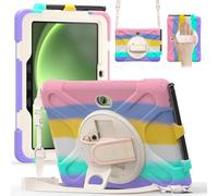 FONREST Étui à bandoulière robuste pour Samsung Galaxy Tab Active 5 Pro (SM-T350/T356B) 10,1" avec porte-stylo S, béquille pivotante, poignée et bandoulière, coque blindée résistante aux chocs