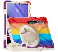 FONREST Étui à bandoulière robuste pour Samsung-Galaxy-Tab-S10-Lite 10,9 po 2025 avec porte-stylo S, béquille pivotante, bandoulière, coque blindée résistante aux chocs SM-X400/X406B (arc-en-ciel)