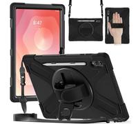 FONREST Étui à bandoulière robuste pour Samsung-Galaxy-Tab-S11-Ultra 14,6" 2025 avec porte-stylo S, béquille pivotante, bandoulière, coque blindée résistante aux chocs SM-X930/X936B (noir)