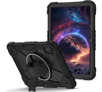 FONREST Étui portable robuste compatible avec Redmi Pad 2 11" 2025 avec béquille pivotante et dragonne, coque rigide résistante aux chocs avec bandoulière (noir)