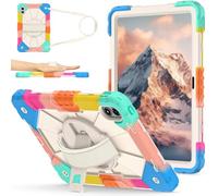 FONREST Étui robuste portable pour REDMI Pad 2 Pro 12,1" 2025 avec béquille pivotante, bandoulière, bandoulière rigide en silicone PC hybride résistant aux chocs (fluo)