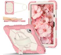 FONREST Étui robuste pour Lenovo Tab M11/idea Tab 11/Xiaoxin Pad 11 2025 avec béquille pivotante et dragonne, coque rigide résistante aux chocs avec bandoulière TB-330FU/336FU/335FC (or rose)