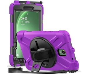 Fonrest Étui robuste pour Samsung Galaxy Tab Active5 5G 8' (SM-X300/X306B 2024)/Active 3 T570/T575 avec support rotatoire à 360°, coque de protection résistante aux chocs avec sangle pour la main