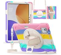FONREST Étui robuste pour tablette Xiaomi Pad 7S/6S Pro 12,5/12,4 pouces avec porte-crayon pivotant béquille robuste résistant aux chocs armure rigide avec poignée en bandoulière (Aurora)