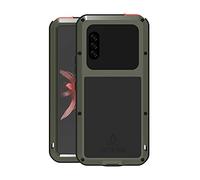 FONREST Tout Le Corps Coque pour Sony Xperia 10 II 6 Pouces, Love Mei Antichoc Hybride Aluminium Métal Armure Antipoussière Housses avec Verre trempé Protecteur d'écran(Armée Verte)