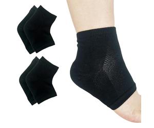 Fonsbleaudy Lot de 2 paires de chaussettes de sport en gel pour enfants souffrant de maladies du talon, fasciite plantaire, douleurs au talon, pieds craquelés (enfants de 3 à 7 ans, femmes de 5 à 9)