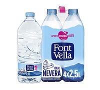 Font Vella Eau minérale naturelle Taille Réfrigérateur, 4 x 2,5 l