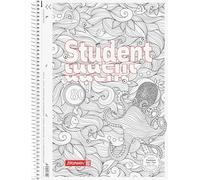 Fontaine 106742801 Bloc-notes/College Student Bloc-notes zenart Motif pieuvre, format A4, linéature 28 90 g/m², quadrillé 80 feuilles