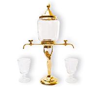 Fontaine à Absinthe de Style Lady plaquée Or avec Deux robinets en métal