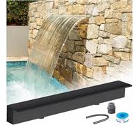 Fontaine à bec cascade - 150 cm - Fontaine murale pour décoration d'intérieur/extérieur - Noir - Débit d'eau calme pour une relaxation sereine