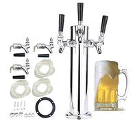Fontaine à bière en acier inoxydable - Système de tirage domestique avec robinets de 7,6 cm (3 pouces), tuyau inclus pour bar à bière maison, idéal pour les fêtes et les réunions, conçu pour plus