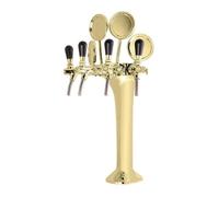 Fontaine à bière - ICH-ZAPFE.DE - Colonne or 4 voies - 5L - Refroidissement associé - Inox