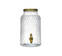 Fontaine à boisson en verre 6L motif diamant avec robinet
