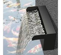 Fontaine à cascade en acier inoxydable pour intérieur et extérieur pour jardin, terrasse et piscine, design de cascade paisible et ambiance zen