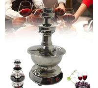 Fontaine à champagne électrique à 3 niveaux en acier inoxydable, 3,5 L, avec fonction chauffante, for vin rouge, champagne, eau et jus