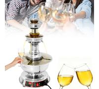 Fontaine à champagne électrique à 3 niveaux, machine à jus de vin rouge, distributeur de boissons chauffant en acier inoxydable d'une capacité de 3,5 L, réglage de la température