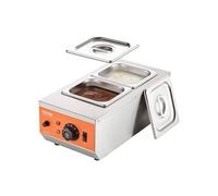 VEVOR Tempéreuse à Chocolat Commerciale 800 W Bain-Marie Électrique pour Chocolat 2 Cuves de 1,5 L Fondoir à Chocolat Température Réglable 30-85 ℃ en Inox Alimentaire pour Chauffer Beurre Crème Lait