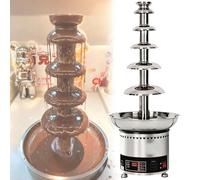 Fontaine à chocolat commerciale professionnelle, machine à fondre en cascade, avec commande numérique, acier inoxydable 304, for mariages, fêtes, événements et restaurants(6tiers)