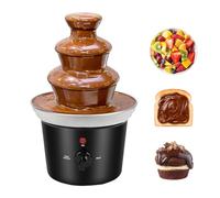 Fontaine à chocolat de 24,5 x 15,5 cm, fondue au chocolat, machine à 3 niveaux avec creuset chaud, chocolat pour brunch, fêtes, anniversaires, fêtes et famille, Noël, Nouvel An