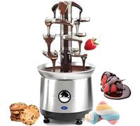 Fontaine à chocolat électrique à 4 niveaux,Capacité de 2,6 lb (env. 1,2 kg), Idéale pour le fromage et les liqueurs,Parfaite pour fêtes et événements,Large choix d'accompagnements pour trempage