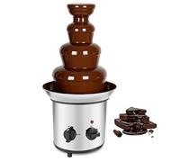 Fontaine à chocolat en acier inoxydable, fontaine à fondue 4 niveaux pour anniversaires et mariages - 37 x 22 x 43 cm, puissance 170 W, tension 220 V - idéale pour fêtes et événements