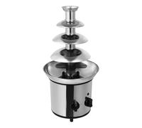 Fontaine à chocolat, machine électrique à 4 niveaux, avec pieds de support antidérapants, 170 W, 1,8 l, pour bonbons au chocolat, sauce Ranch, sauce au fromage, argent