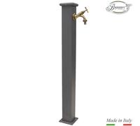 Fontaine à colonne en acier avec robinet pour extérieur, modèle Olimpia