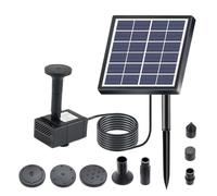 Fontaine à eau à énergie solaire, 6 V 2 W, outil de bain de jardin, 8 buses différentes pour jardin, fontaine solaire pour piscine, étangs, décoration de terrasse