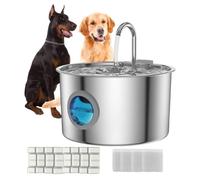Fontaine à Eau Automatique Pawdrate pour Chiens, 3,2 L, en Acier Inoxydable, pour L'intérieur, Chats et Chiens, Une Alimentation Saine et Pleine D'énergie(Set-B)