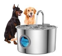 Fontaine à Eau Automatique Pawdrate pour Chiens, 3,2 L, en Acier Inoxydable, pour L'intérieur, Chats et Chiens, Une Alimentation Saine et Pleine D'énergie(Set-A)