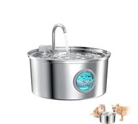 Fontaine à Eau Automatique Pawquench 2025 for Animaux de Compagnie, Distributeur d'eau autonettoyant en Acier Inoxydable avec Filtre et Pompe for Chats et Chiens(1*A,Round)