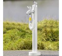 Fontaine à eau autoportante en acier inoxydable avec robinet de jardin 60 cm, colonne d'eau de jardin avec robinet (blanc) élégant, parfait pour les jardins et les cours