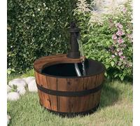 Fontaine à eau avec pompe 28x28x34,5 cm Bois de sapin massif jeu d'eau vidaXL