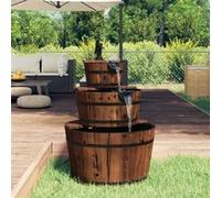 vidaXL Fontaine à eau avec pompe 60x60x94 cm Bois de sapin massif