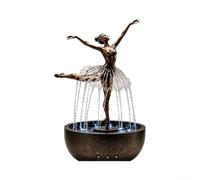 Fontaine à eau ballerine en résine avec base de 21 cm - Art d'intérieur | Élégante danseuse de ballet pour sculpture, débit d'eau apaisant, hauteur 28 cm, résine, idéale pour le salon