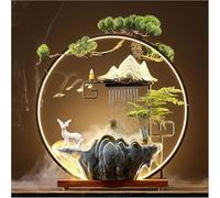 Fontaine à eau Bouddha de table avec lumière LED et brume, décor zen pour la méditation et le Feng Shui