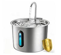 Fontaine a Eau Chat, Automatique inox 2,2 L pour chat et chien - Pompe ultra-silencieuse, fenêtre de niveau d’eau visible, avec filtre et éponge inclus - Idéale pour chats et petits animaux-Rever E101