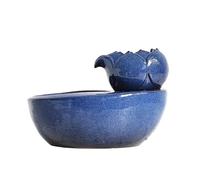Fontaine A Eau Chat Ceramique,Ceramic Water Fountains for Cats,Fontaine A Chat, Chats Circulation Eau Vive (Bleu)
