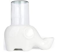 Fontaine a Eau Chat Ceramique Distributeurs d'eau en Céramique Fontaine pour Chat Gamelle en Forme D'éléphant Chats Anti-Flip Chatons Chiens (Color : White)
