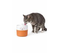 Fontaine a Eau Chat - Flamingo Mali Rond Terracotta & Blanc - Design Exclusif - 2L - Plastique - Pompe Super silencieuse arrêt Auto - Filtre Charbon Actif - indicateur Lumineux