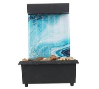 Fontaine à Eau de Bureau Mini Fontaine à Eau Circulation avec décor de Galets pour la détente Mini Cascade alimentée par USB/Batterie 4, 5x3, 9x6, 7 Pouces