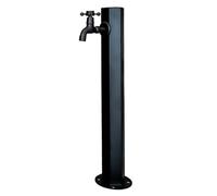 Fontaine à eau de jardin en acier inoxydable 304 avec robinet autoportant support de tuyau antigel pour irrigation Noir Fonction d'arrosage de jardin