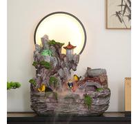 Fontaine à eau de table d'intérieur, cascade décorative en cascade pour bureau et maison, 43,2 x 29,4 x 57,1 cm