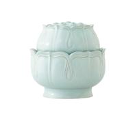 Fontaine à Eau de Table en céramique Lotus, alimentée par USB, Cascade de Bureau, décoration Feng Shui Zen, Circulation d'eau, humidificateur(Blauw)