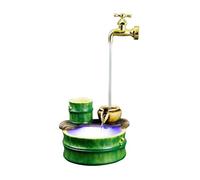 Fontaine à eau de table sur le thème du bambou avec robinet flottant et lumières LED - Décoration zen compacte pour la maison et le bureau