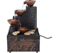 Fontaine à eau de table USB Attraction de la richesse Feng Shui Ornements d'eau courante Crafts With LED Lights for Home Living Room