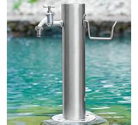 Fontaine à eau d'extérieur en acier inoxydable - Résistante au gel - Distributeur d'eau durable pour jardin et terrasse - Kit 4, 20,5 x 50 cm
