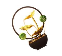 Fontaine à eau d'intérieur à 3 niveaux avec lumière LED et pierres pour décoration de maison, chambre à coucher, bureau, anniversaire